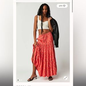 Free people floral tiered maxi skirt